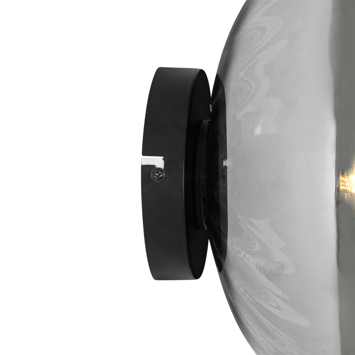 QAZQA Art Deco wandlamp zwart met smoke glas - Ayesha