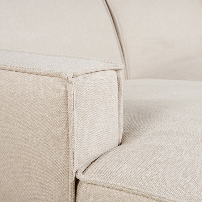 by fonQ Bo Hoekbank met Chaise Longue Links - Linnen - Beige