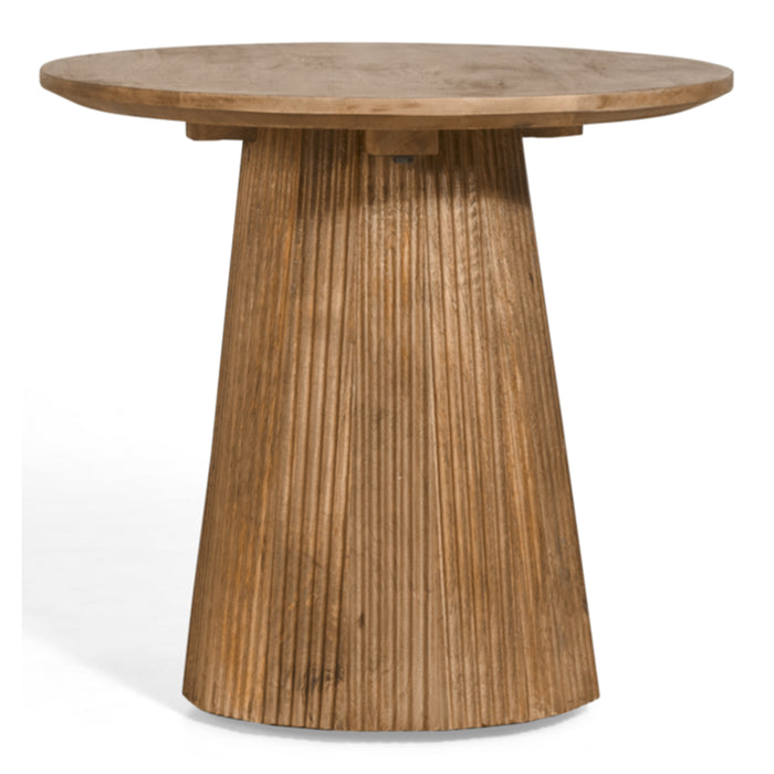 by fonQ Grand Bijzettafel Lichtbruin Mangohout - Ø 50 cm