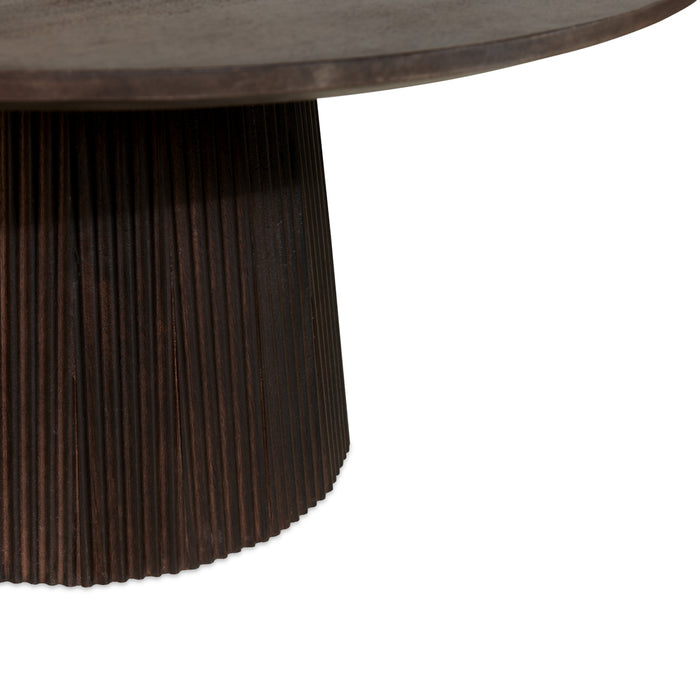 by fonQ Grand Bijzettafel Donkerbruin Mangohout - Ø 80 cm