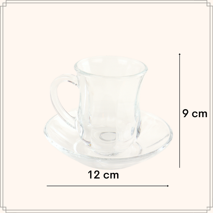 OTIX Turkse Theeglazen met Schotel Set van 4 met Oor Marokkaanse Th...