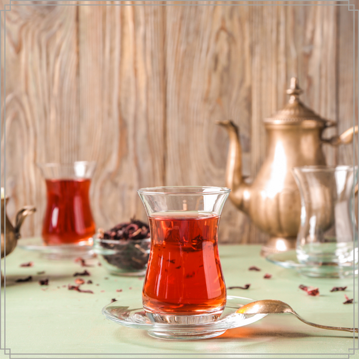 OTIX Turkse Theeglazen met Schotel Set van 4 met Oor Marokkaanse Th...