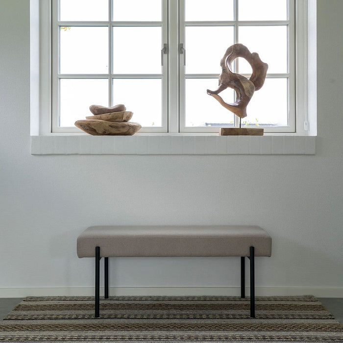 Artichok Marianna gestoffeerd bankje taupe - 100 x 42,5 cm