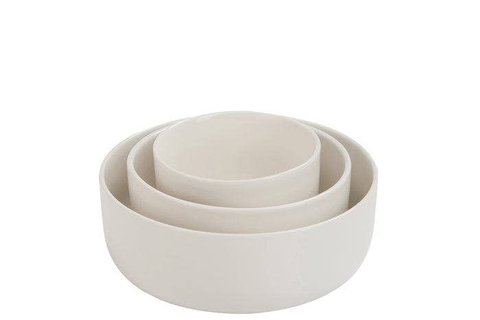 J-Line kom Rand - porselein - wit - small - 6 stuks