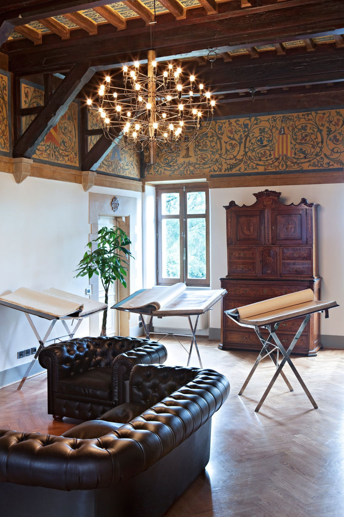 2097|50 by Gino Sarfatti kroonluchter Ø100 transparant zwart