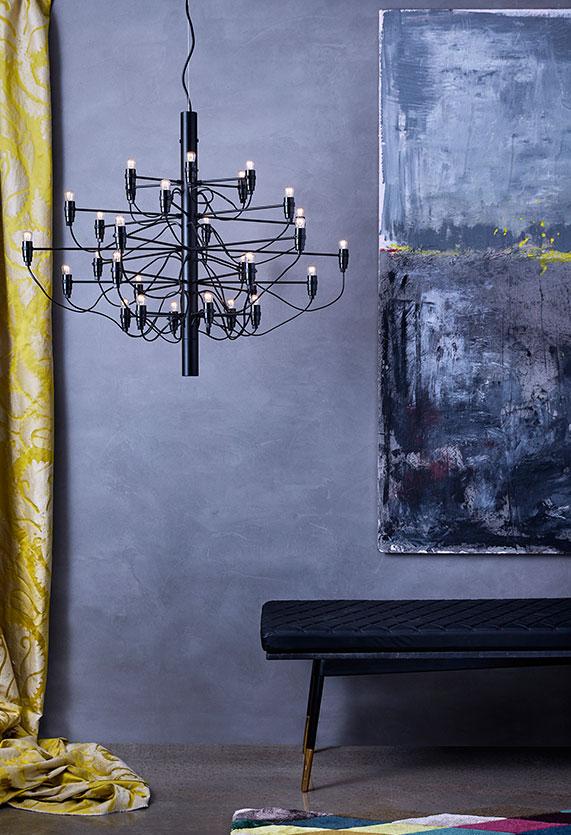 2097|30 by Gino Sarfatti kroonluchter Ø88 opaal chroom