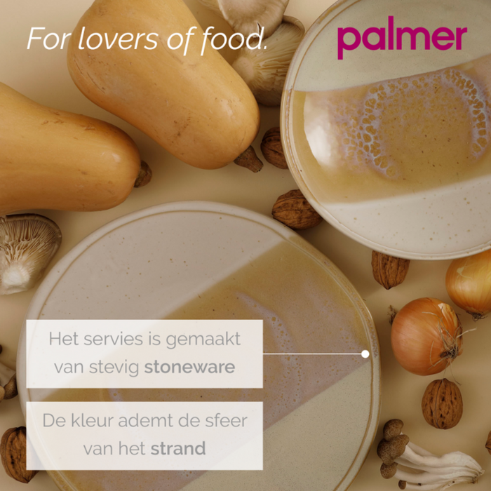 Palmer Schaal Beach 15.5 cm 80 cl Beige Stoneware 6 stuks