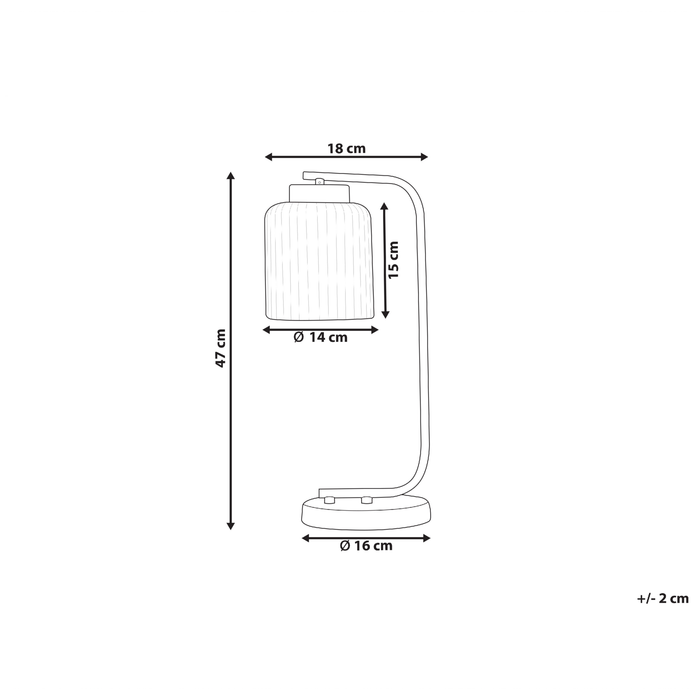 Beliani - CAUDELO - Tafellamp - Zwart|Messing - Metaal