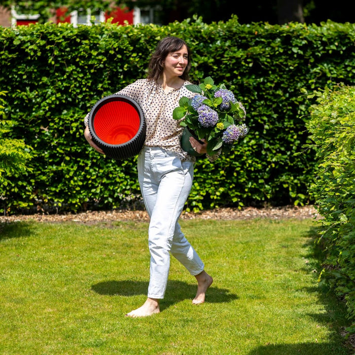 Capi Plantenbak Groove 35x34 cm zwart