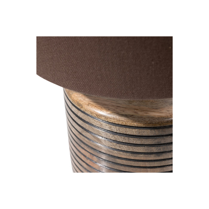 WOOOD Menzo Tafellamp - Hout - Warm Bruin - 35x25x25