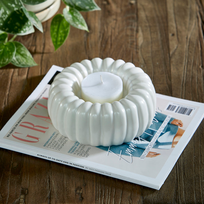 Rivièra Maison - Elegante Kaarshouder in Wit Keramiek van 6 cm Hoogte