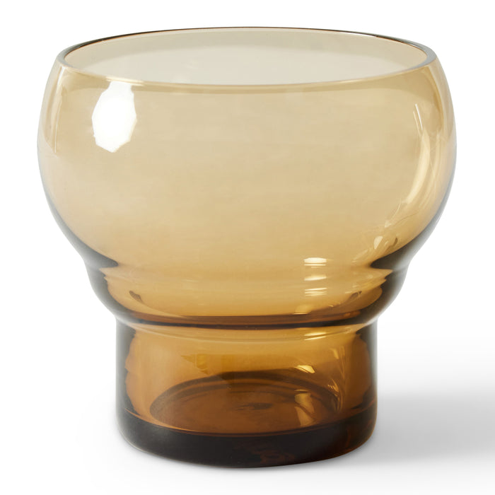 HKliving 70's Glassware Bulb Glas 0,24 L - Set van 4 - Amber