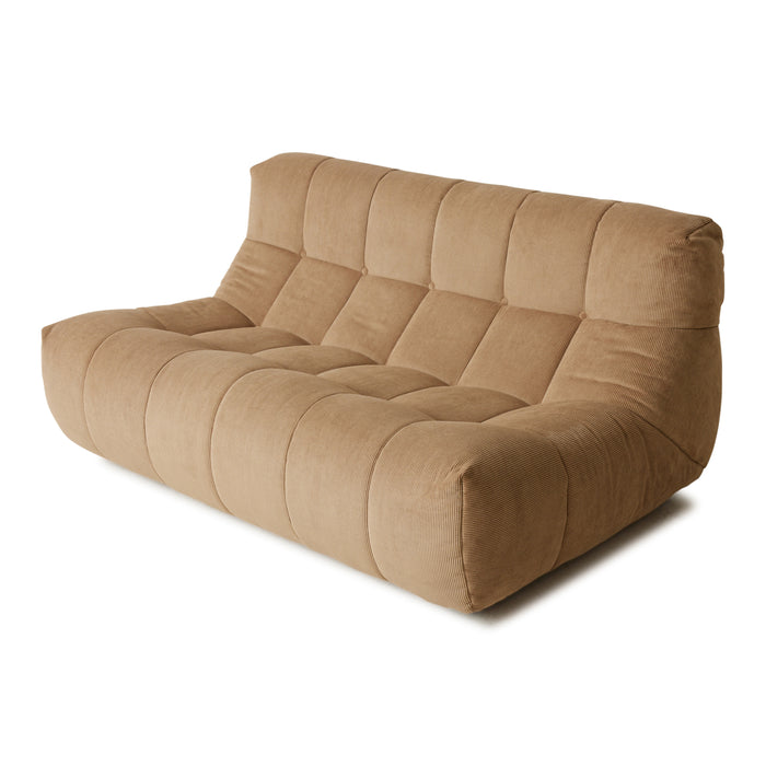 HKliving Lazy Lounge 2-zitsbank - Rib - Bruin