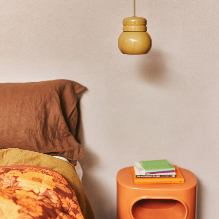 HKliving Ceramic Bulb Hanglamp - Mustard