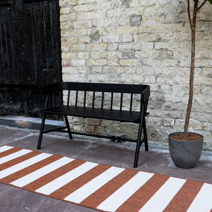 Eva Interior Loper Buitenkleed Stripes - Roest|Wit - 80 x 250cm