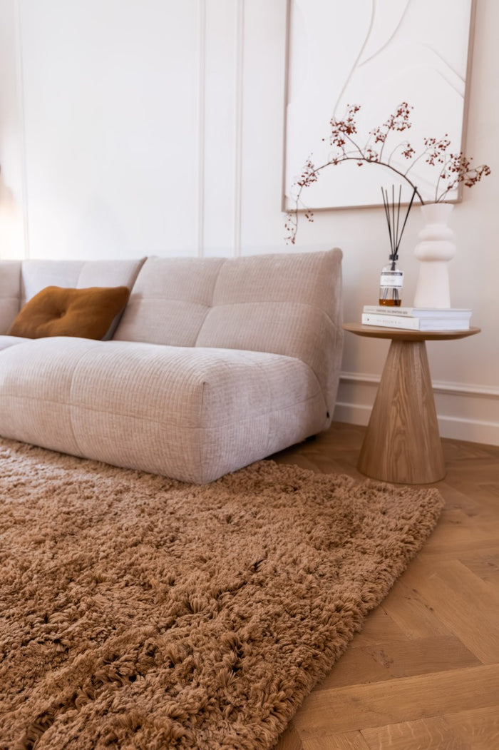 Interieur05 Hoogpolig Vloerkleed Polyester Bruin Pilo 80x150cm