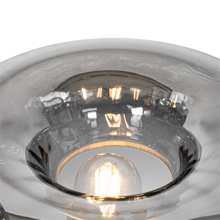 QAZQA Art Deco tafellamp zwart met smoke glas - Ayesha