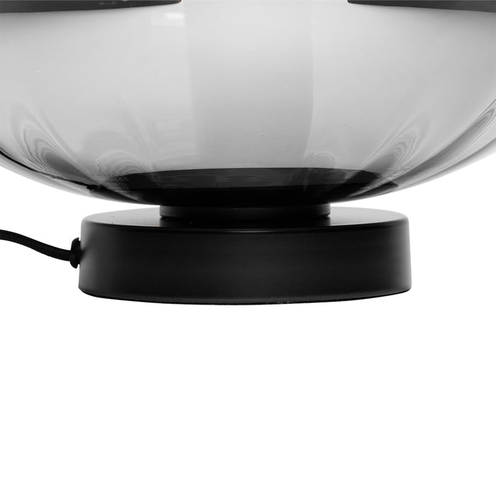 QAZQA Art Deco tafellamp zwart met smoke glas - Ayesha