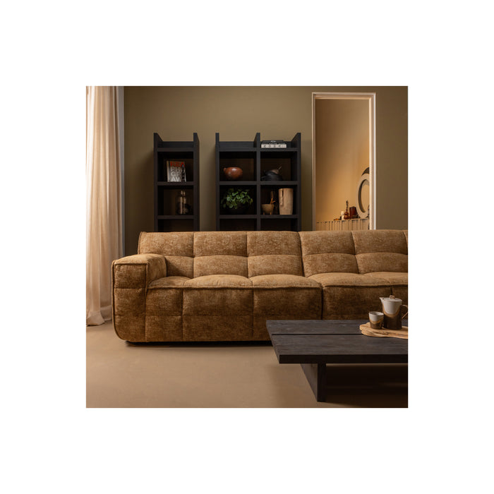 WOOOD Timor 4-Zits Bank - Polyester - Caramel Melange - 81x297x92