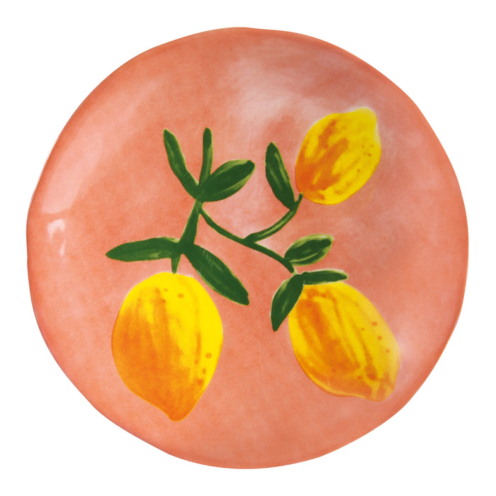 &k amsterdam Lemon Full Colour Bord Ø 16 cm - Set van 4