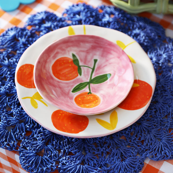 &k amsterdam Orange Full Colour Bord Ø 16 cm - Set van 4