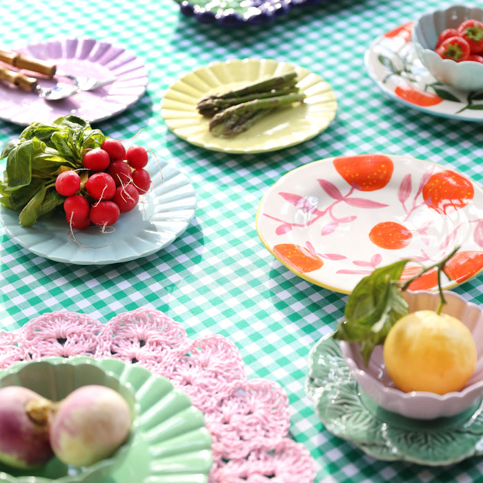 &k amsterdam Orange Twig Bord Ø 22 cm - Set van 4