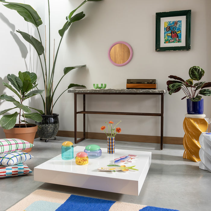 &k amsterdam Pillar Marshmallow Bijzettafel H 54 cm - Oker