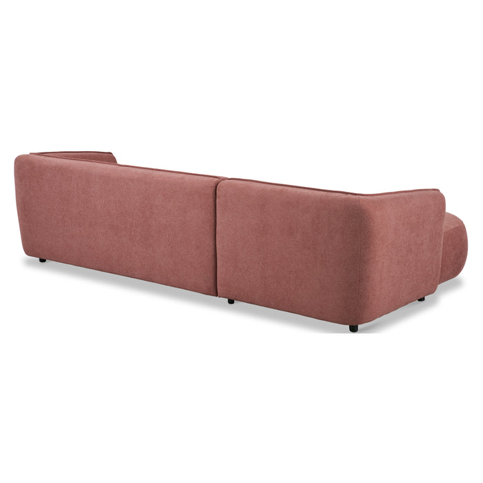 by fonQ Soft Hoekbank met Chaise Longue Links - Micro Chenille - Oud Roze