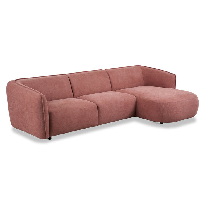by fonQ Soft Hoekbank met Chaise Longue Rechts - Micro Chenille - Oud Roze