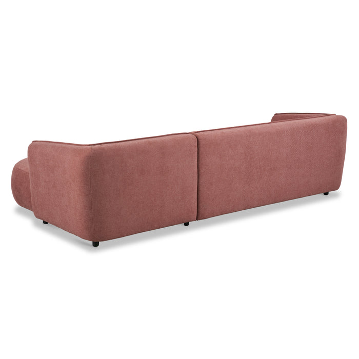 by fonQ Soft Hoekbank met Chaise Longue Rechts - Micro Chenille - Oud Roze