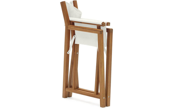 Kave Home - Thianna opvouwbare tuinstoel in beige met massief