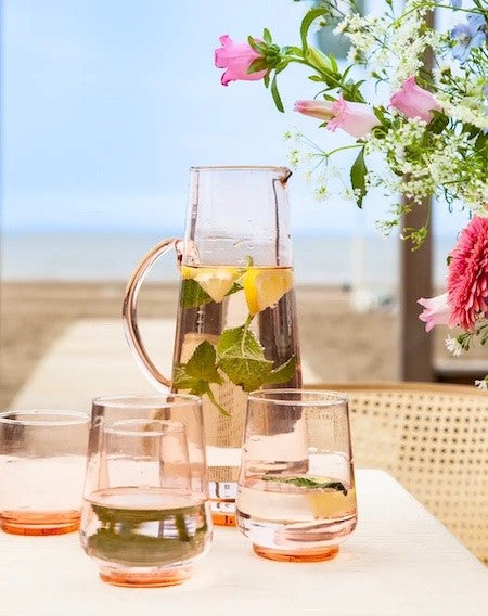 Return to Sender Roze, stapelbare waterglazen, large, set van 2