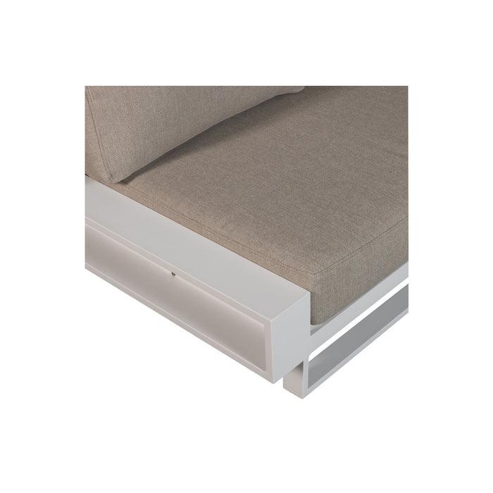 WOOOD Flint Tuinhoekbank - Aluminium - All Wheather - Wit|Naturel