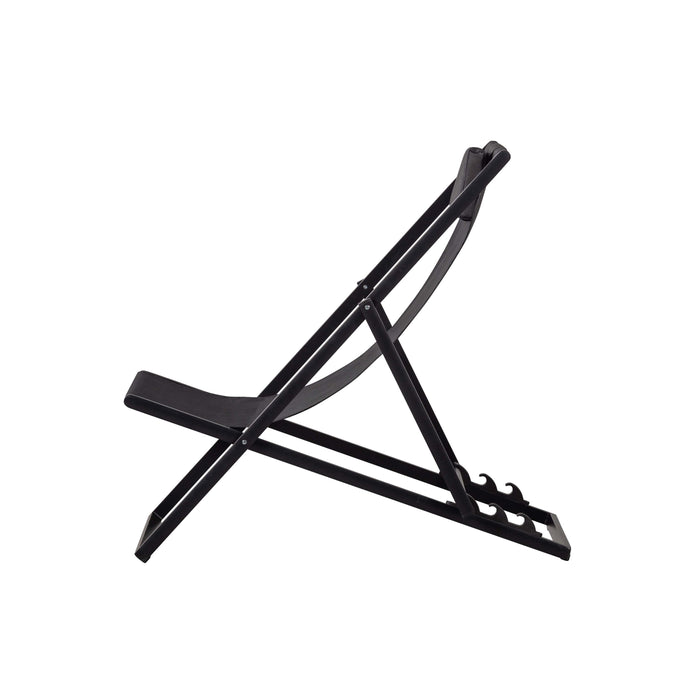 WOOOD Strandstoel Esper - Aluminium - Zwart - 74x61x102