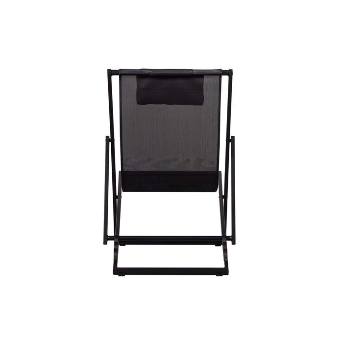 WOOOD Strandstoel Esper - Aluminium - Zwart - 74x61x102