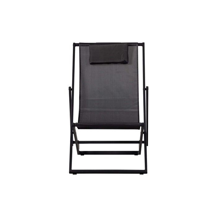 WOOOD Strandstoel Esper - Aluminium - Zwart - 74x61x102