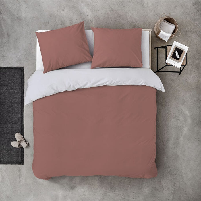 Byrklund - Dekbedovertrek Side Way - 240x220 - Terra | Wit