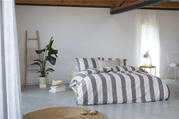 Walra - Dekbedovertrek Remade Nautic Stripes - 240x220 - Donker Blauw