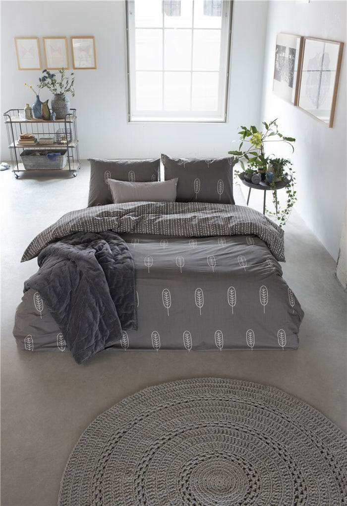 Walra - Dekbedovertrek Leave It - 140x220 - Antraciet