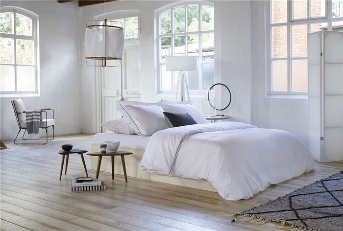 Walra - Dekbedovertrek Subtile Stripe - 200x220 - Wit | Antraciet