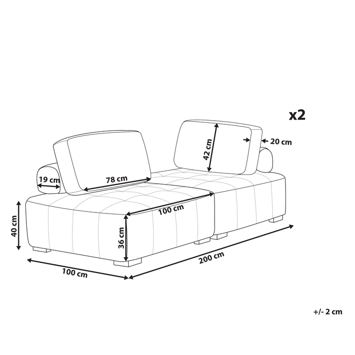 Beliani - TIBRO - Modulaire sofa - Grijs - Polyester