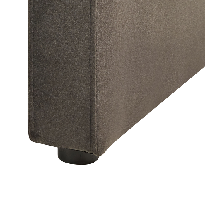 Beliani - MAUNU - Driezitsbank - Grafietgrijs - Fluweel