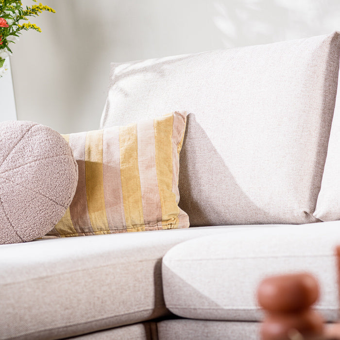 Lions Design Moulin Beige 3-zits Bank + Chaise Longue Rechts|Links