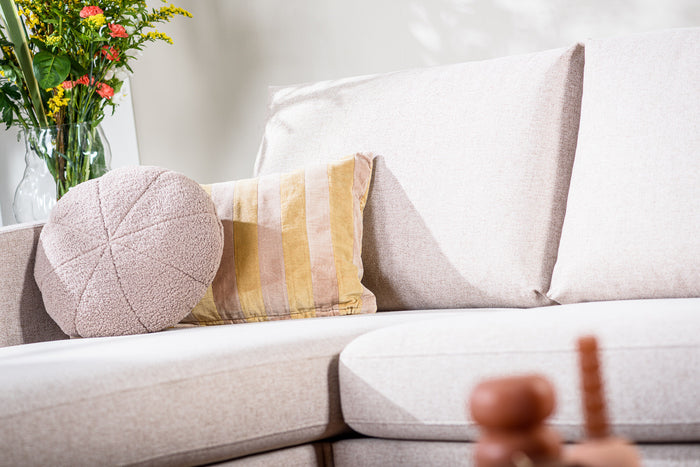 Lions Design Moulin Beige 3-zits Bank + Chaise Longue Rechts|Links