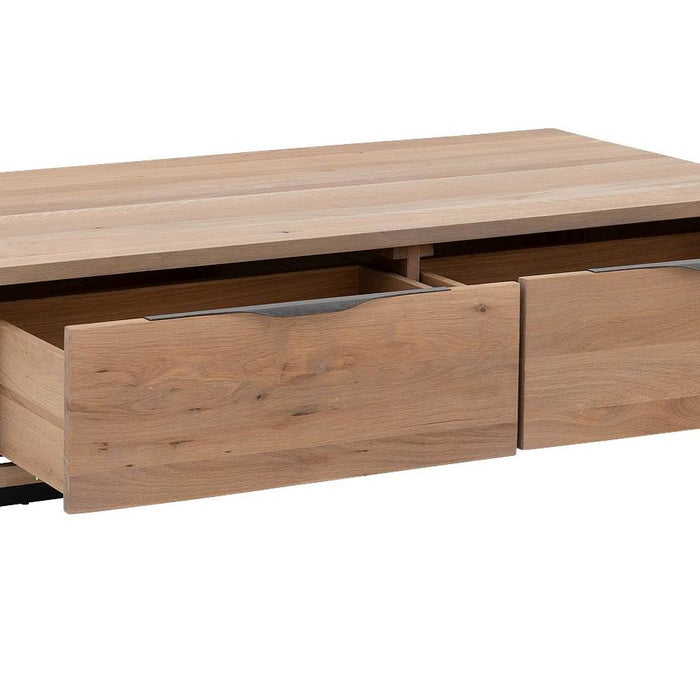 Goossens Salontafel Max in Eiken olie geborsteld grijs