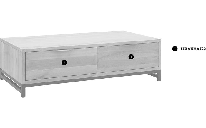 Goossens Salontafel Max in Eiken olie geborsteld grijs