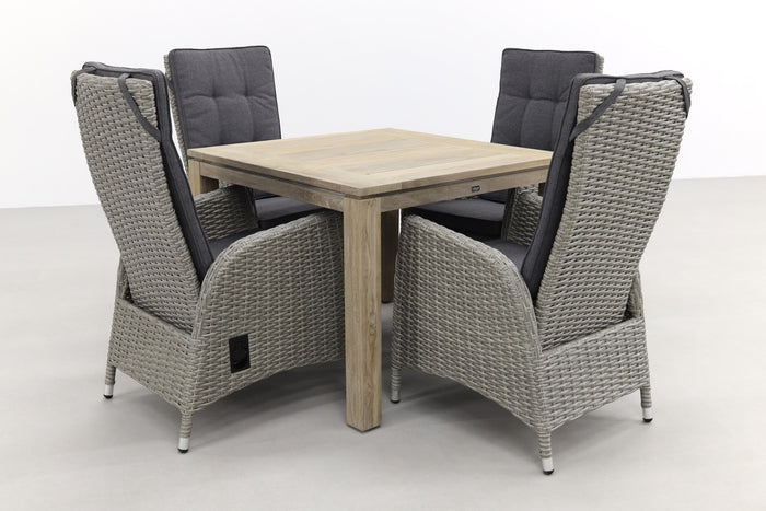 VDG Manhattan|Rome grey 100 cm. - tuinset 5-delig - verstelbaar