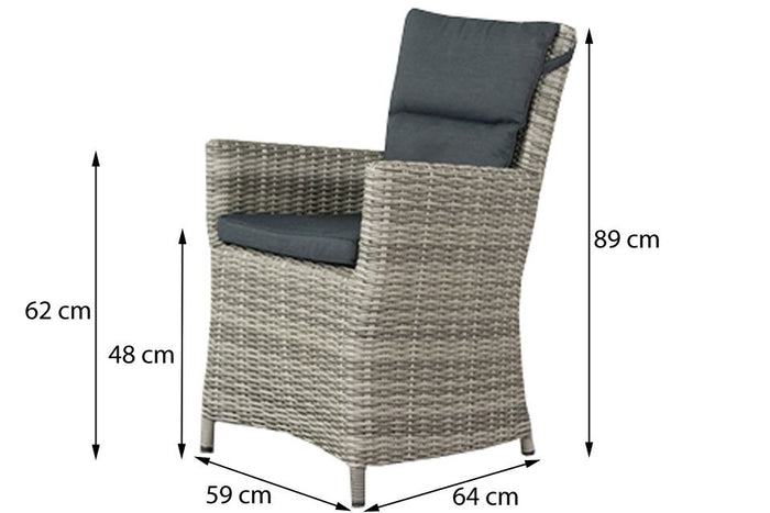 VDG Mante Paloma Grijs|Rome grey 100 cm. - tuinset 3-delig