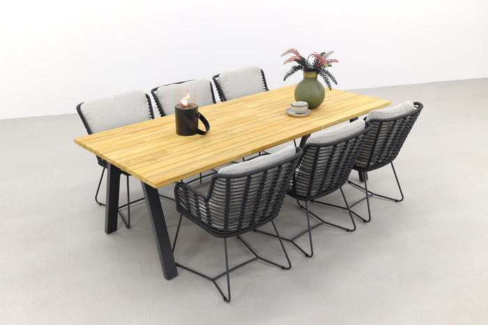 4 Seasons Fabrice Antraciet|Ambassador 240x100 cm. tuinset - 7 delig