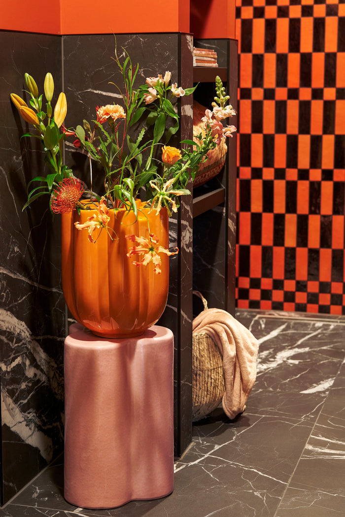 Mica Decorations Minda Tulpenvaas - H33,5 x Ø28 cm - Keramiek - Oranje